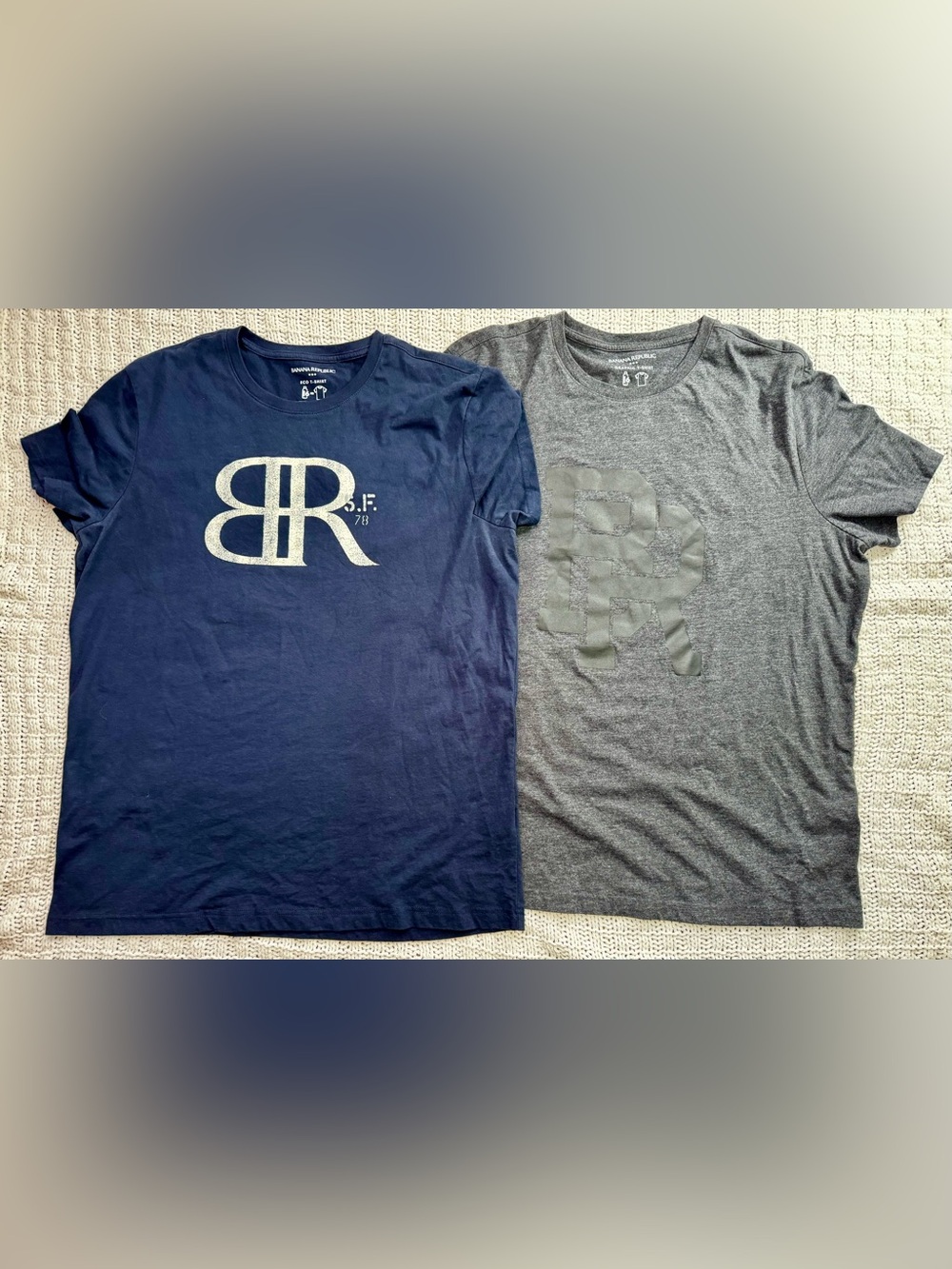 Banana Republic Navy and Gray Logo Tee Pack #1847